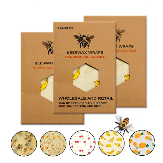 Assorted 3 Pack Beeswax Cloth Wrap